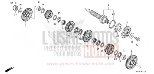 BOITE DE VITESSES (ARBRE INTERMEDIAIRE) (NC750XD) NC750XDM de 2021